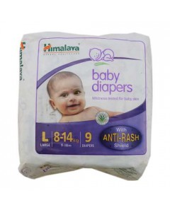 HIMALAYA BABY DIAPERS LARGE 8-14KG 9.00 Pcs Packet