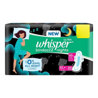 WHISPER BINDAZZZ NIGHTS XL+ WINGS 30.00 PADS PACKET