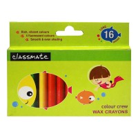 CLASSMATE COLOUR WAX CRAYONS LONG 16 SHADES