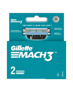 GILLETTE MACH3 2 CARTRIDGES PACK 1.00 NO PACKET GILLETTE MACH3 2 CARTRIDGES PACK 1.00 NO PACKET