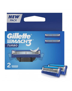 GILLETTE MACH3 TURBO 2 CARTRIDGES PACK 1.00 NO PACKET GILLETTE MACH3 TURBO 2 CARTRIDGES PACK 1.00 NO PACKET