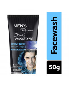 GLOW-&-HANDSOME INSTANT BRIGHTNESS FACE WASH 50.00 GM TUBE