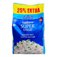 KOHINOOR SUPER VALUE AUTHENTIC BASMATI RICE 1.00 KG PACKET