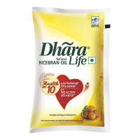DHARA LIFE REFINED RICE BRAN OIL 1.00 LTR PACKET