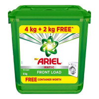 ARIEL MATIC FRONT LOAD DETERGENT POWDER 4+2KG FREE 1.00 NO PACKET