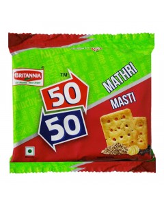 BRITANNIA 50-50 MATHRI MASTI BISCUITS 120.00 GM PACKET