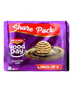 BRITANNIA GOOD DAY CHOCO CHIP COOKIES 4X 100.00 GM PACKET BRITANNIA GOOD DAY CHOCO CHIP COOKIES 4X 100.00 GM PACKET