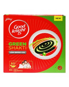 GOOD KNIGHT GREEN SHAKTI LOW SMOKE COIL 10.00 PCS BOX GOOD KNIGHT GREEN SHAKTI LOW SMOKE COIL 10.00 PCS BOX