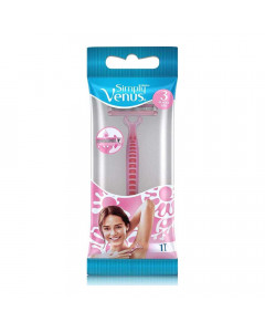 GILLETTE SIMPLY VENUS 3 BLADES DISPOSABLE RAZORS 1.00 PCS PACKET GILLETTE SIMPLY VENUS 3 BLADES DISPOSABLE RAZORS 1.00 PCS PACKET