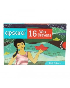 APSARA WAX CRAYONS 16 SHADES 1.00 PCS BOX APSARA WAX CRAYONS 16 SHADES 1.00 PCS BOX