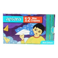 APSARA WAX CRAYONS 12 SHADES 1.00 PCS BOX