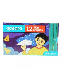 APSARA WAX CRAYONS 12 SHADES 1.00 PCS BOX APSARA WAX CRAYONS 12 SHADES 1.00 PCS BOX