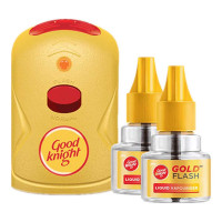 GOOD KNIGHT GOLD FLASH MACHINE+REFILL 2X  45.00 ML BOX