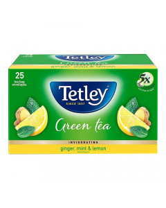 TETLEY GINGER MINT & LEMON GREEN TEA 25 BAG 1 NO TETLEY GINGER MINT & LEMON GREEN TEA 25 BAG 1 NO