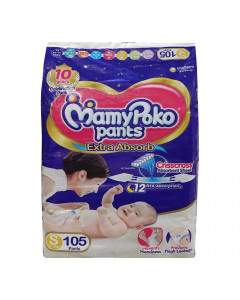 MAMY POKO PANTS EXTRA ABSORB DIAPER SMALL 4-8 KG 105 PCS MAMY POKO PANTS EXTRA ABSORB DIAPER SMALL 4-8 KG 105 PCS