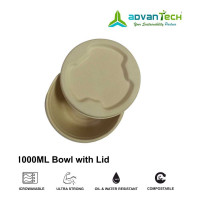 ADVANTECH BAGASSE 1000 ML BOWL WITH LID 10.00 PCS