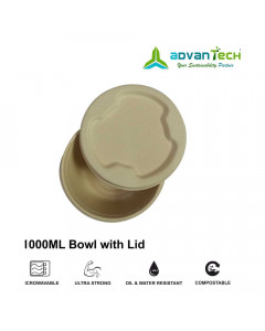 ADVANTECH BAGASSE 1000 ML BOWL WITH LID 10.00 PCS ADVANTECH BAGASSE 1000 ML BOWL WITH LID 10.00 PCS