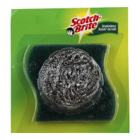SCOTCH BRITE STAINLESS STEEL SCRUB 1 PC+ 1 SCRUB PAD 7.5X7.5 CM 1.00 NO
