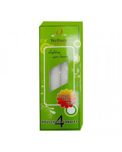 WELBURN LONGER BURN TIME CANDLES HH194 4.00 PCS