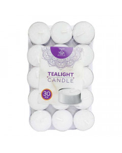 WELBURN TEALIGHT CANDLES WHITE UNSCENTED 30.00 PCS