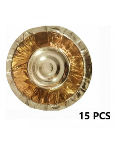 GOLDEN DISPOSABLE BOWL 7 INCH 15.00 PCS PACKET