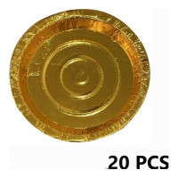 GOLDEN DISPOSABLE PLATE 14 INCH 20.00 PCS PACKET