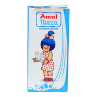 AMUL TAAZA TONED MILK 1.00 LTR TETRAPACK