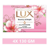 LUX INTERNATIONAL BOUNCY & BRIGHT BATHING SOAP 4X 130.00 GM