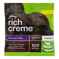 GODREJ RICH CREME NATURAL BROWN 4.00 HAIR COLOUR 11GM + 11.00 ML PACKET