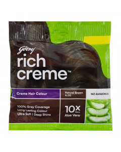GODREJ RICH CREME NATURAL BROWN 4.00 HAIR COLOUR 11GM + 11.00 ML PACKET GODREJ RICH CREME NATURAL BROWN 4.00 HAIR COLOUR 11GM + 11.00 ML PACKET