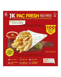 JK PAC FRESH FOOD WRAPPING PAPER 28X28 CM 100 SHEETS PACK 1.00 NO
