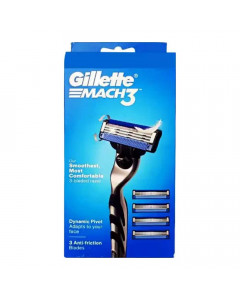GILLETTE MACH3 1 RAZOR + 4 CARTRIDGES 1.00 PCS