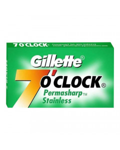 GILLETTE 7 O CLOCK PERMASHARP STAINLESS BLADES 10.00 PCS GILLETTE 7 O CLOCK PERMASHARP STAINLESS BLADES 10.00 PCS