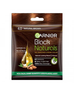 GARNIER BLACK NATURALS BROWN 4.0 HAIR COLOUR 20 ML+ 20.00 GM SACHET GARNIER BLACK NATURALS BROWN 4.0 HAIR COLOUR 20 ML+ 20.00 GM SACHET