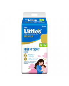 LITTLES PREMIUM BABY PANTS S 4-8 KG 42 PCS PACKET
