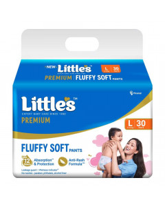 LITTLES PREMIUM BABY PANTS L 9-14 KG 30 PCS PACKET