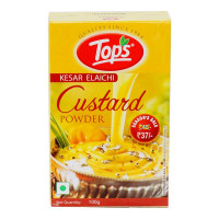 TOPS KESAR ELAICHI CUSTARD POWDER 100.00 GM BOX
