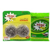 MAZIC DUAL PACK STAINLESS STEEL SCRUBBER 2.00 PCS PACKET