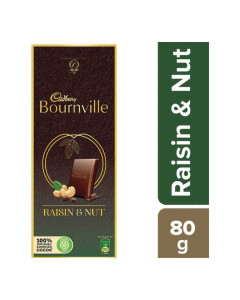 CADBURY BOURNVILLE RAISIN & NUT CHOCOLATE 80.00 GM PACKET CADBURY BOURNVILLE RAISIN & NUT CHOCOLATE 80.00 GM PACKET